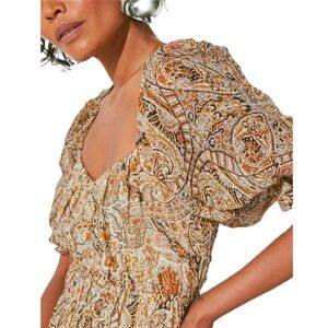 CUPCAKES & CASHMERE WOMEN SIZE XS MIXED PAISLEY BLOUSE NWT